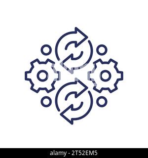 iteration, iterative process line icon Stock Vector