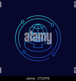 roaming calls icon, linear design Stock Vector