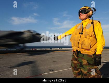 aircraft, Amphibious Assault, CTF 76, Essex, flight deck, Forward-deployed, Japan, LHD2, navy, Sailors, Sasebo, U.S. NavyAmphibious Stock Photo