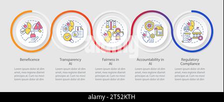 Multicolor cyber law layout with linear icons Stock Vector