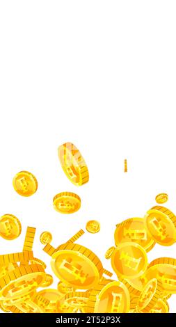 Swiss franc coins falling. Gold scattered CHF coins. Switzerland money. Jackpot wealth or success concept. Vector illustration. Stock Vector