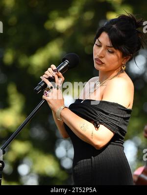 St. Helena, USA. 02nd Nov, 2023. Emmy Meli performs during Day 2 of Live In The Vineyard at Charles Krug Winery on November 2, 2023 in St. Helena, California. Photo: Casey Flanigan/imageSPACE Credit: Imagespace/Alamy Live News Stock Photo