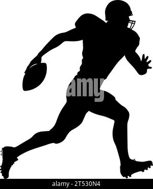 American football player running silhouette. Vector illustration Stock Vector