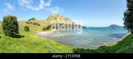 Smugglers Bay, located in the Bream Head Scenic Reserve near Whangārei Heads in Northland, New Zealand, is a true hidden gem along the North Island's Stock Photo