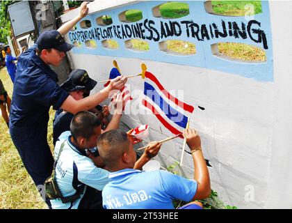 carat, COMMMUNITY SERVICE, COMREL, Cooperation Afloat Readiness and Training, navy, Royal Thai Navy, Thailand 2010, U.S. Coast Guard cutter Mellon (WASC 717), U.S. Navy Stock Photo