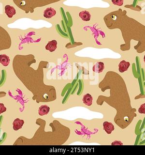Capybara pattern Royalty Free Vector Image Stock Vector