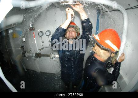 File:US Navy 090119-N-6282K-218 Storekeeper 3rd Class Darcy Stanford,  Ship's Serviceman Seaman Alexander Britt and Airman Jewel Townsend apply a soft  patch to a pipe patching simulator during a damage control Olympics.jpg 