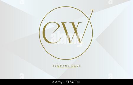 CW, WC Abstract Letters Logo Monogram Stock Vector