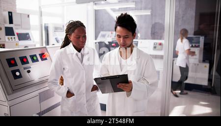 Factory Inspection Work And Surveying. Safety Management Check Stock Photo
