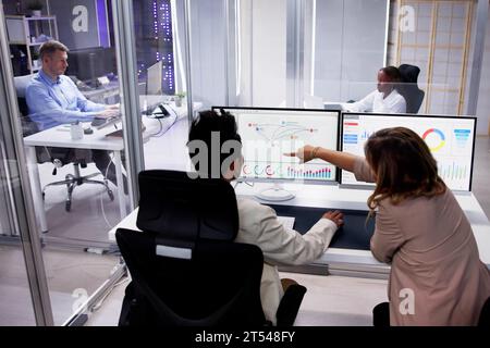 Data Analyst Using Data Analytics KPI Dashboard Stock Photo