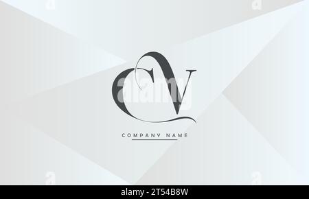 CV, VC Abstract Letters Logo Monogram Stock Vector