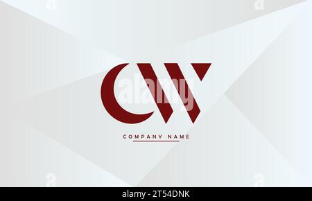 CW, WC Abstract Letters Logo Monogram Stock Vector