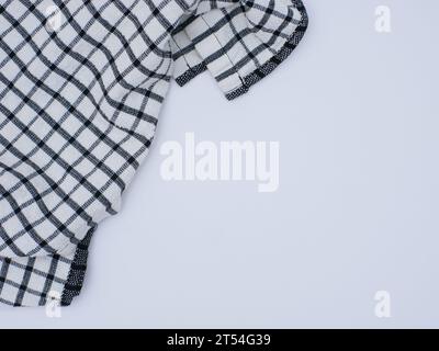 black and white kitchen cloth or napkin isolated on white background Stock Photo