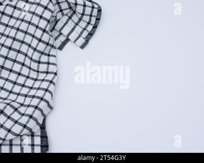 black and white kitchen cloth or napkin isolated on white background Stock Photo