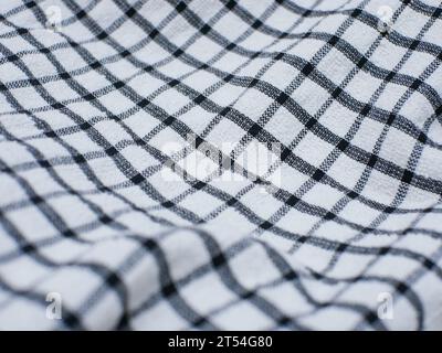 black and white table cloth texture Stock Photo