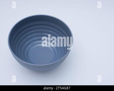 empty gray plastic bowl isolated on white Stock Photo
