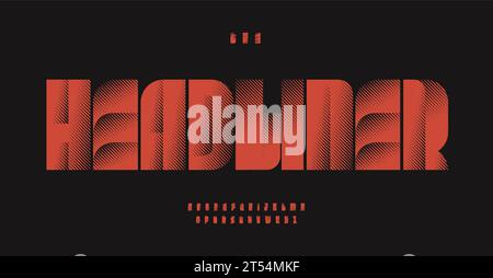 Heavy letters with worn texture for old typographic headlines, nostalgic shading style lettering in posters, banners, and postcards. Retro typeface Stock Vector