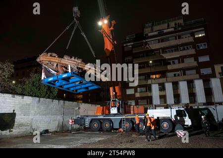 Milan, Italy. 30th Oct, 2023. MILAN - Move of the mole from Triennale to museum of science and technology. Editorial Usage Only Credit: Independent Photo Agency/Alamy Live News Stock Photo