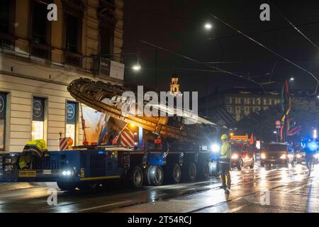 Milan, Italy. 30th Oct, 2023. MILAN - Move of the mole from Triennale to museum of science and technology. Editorial Usage Only Credit: Independent Photo Agency/Alamy Live News Stock Photo