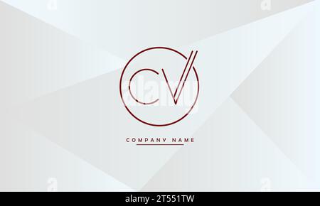 CV, VC Abstract Letters Logo Monogram Stock Vector