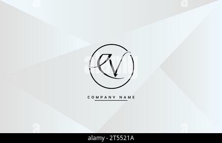 CV, VC Abstract Letters Logo Monogram Stock Vector