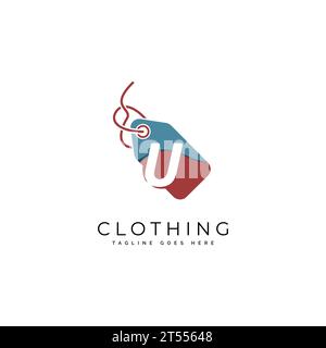 Shopping Tag Logo icon symbol with Letter U. Alphabet U Vector logo template Stock Vector