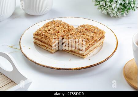 puff pastry with caramel and nuts Stock Photo