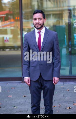 London, England, UK. 3rd Nov, 2023. Activist SAYED AHMED ALWADAEI, who was allegedly racially abused by Beckenham MP Bob Stewart, is seen outside Westminster Magistrates' Court. (Credit Image: © Tayfun Salci/ZUMA Press Wire) EDITORIAL USAGE ONLY! Not for Commercial USAGE! Stock Photo