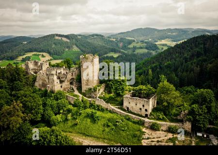 Prandegg Castle Ruin in the Muehlviertel region in Upper Austria Stock Photo