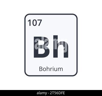 Bohrium Chemical Symbol.  Stock Vector