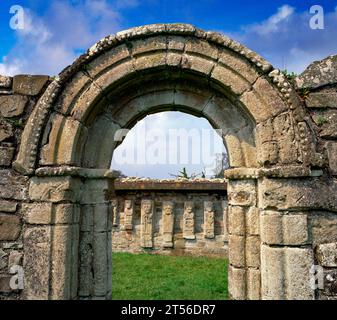 !000 year old White Island Statues, Lower Lough Erne, County Fermanagh, Northern Ireland Stock Photo