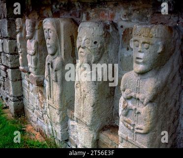 !000 year old White Island Statues, Lower Lough Erne, County Fermanagh, Northern Ireland Stock Photo