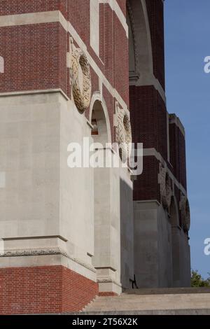 The Thiepval Memorial to the Fallen of the Somme (France) where over 72,000 names of British and S.African soldiers with no known grave are inscribed. Stock Photo