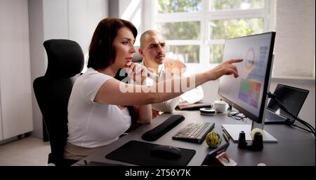 Data Analyst Using Data Analytics KPI Dashboard Stock Photo