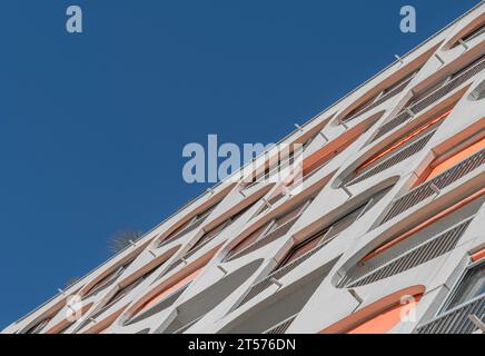 La Grande Motte, France - September 30, 2023 : Futuristic buildings in the town of La Grande Motte, in the south of France, near the Camargue and Mont Stock Photo