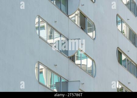 La Grande Motte, France - September 30, 2023 : Futuristic buildings in the town of La Grande Motte, in the south of France, near the Camargue and Mont Stock Photo