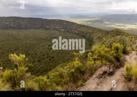 Crater of Longonot volcano, Kenya Stock Photo