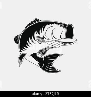 Pike. Vector illustration of a sketch jumping fish. Fishing logo. Angry fish  Stock Vector Image & Art - Alamy