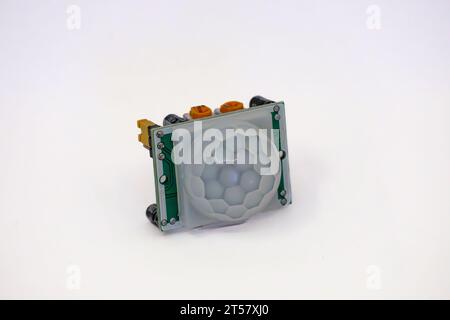 Pyroelectric sensor (PIR) HC-SR501, motion detector for an Arduino Stock Photo