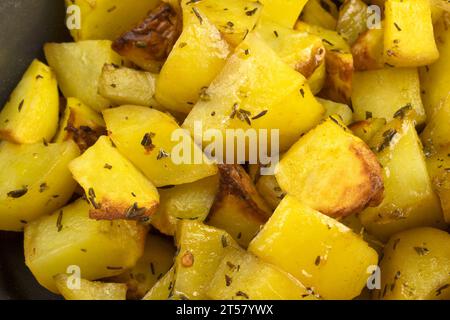 hash browns, close-up, in a dish Stock Photo