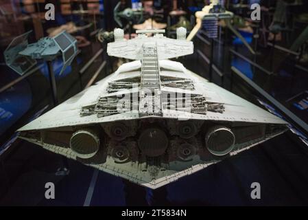 Original Imperial-class Star Destroyer model used in Star Wars - The Empire Strikes Back Stock Photo