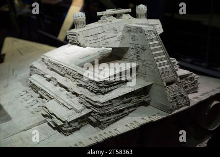 Original Imperial-class Star Destroyer model used in Star Wars - The Empire Strikes Back Stock Photo