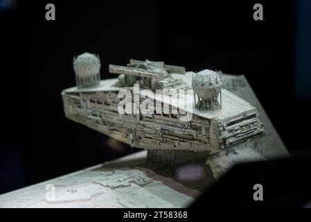 Original Imperial-class Star Destroyer model used in Star Wars - The Empire Strikes Back Stock Photo