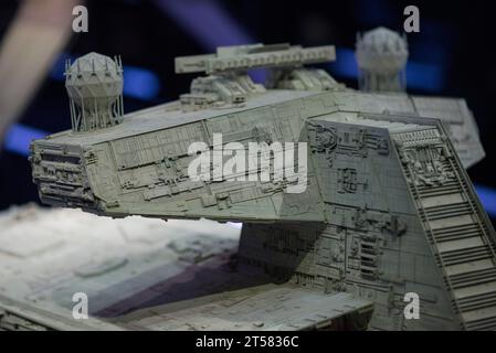 Original Imperial-class Star Destroyer model used in Star Wars - The Empire Strikes Back Stock Photo