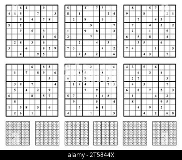 Sudoku Game with Answers. Simple Vector Design Set Stock Vector -  Illustration of vector, trainer: 204788413