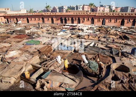 tanneries in Marrakech, Maroc Stock Photo