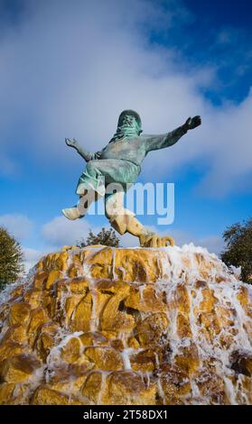 The Jolly Fisherman mascot of Skegness on a fountain Stock Photo