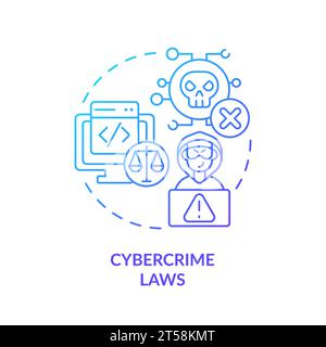 Thin line gradient icon cybercrime laws concept Stock Vector