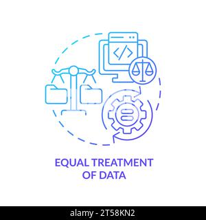 Thin line gradient icon equal treatment of data concept Stock Vector