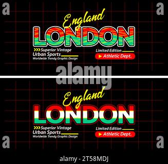 London urban line lettering sports style vintage college, typography, for t-shirt, posters, labels, etc. Stock Vector